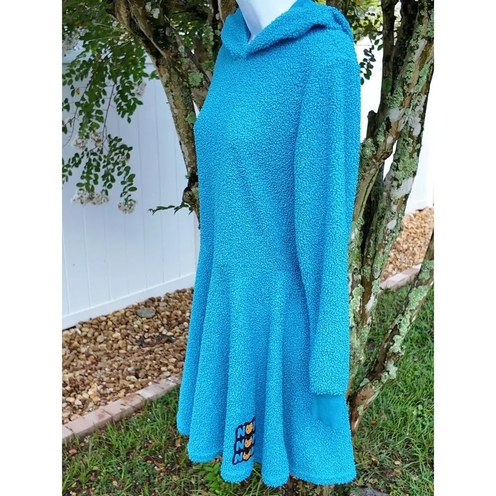 Cookie Monster Sherpa Hooded Dress Womens M Sesame Street Spirit Halloween